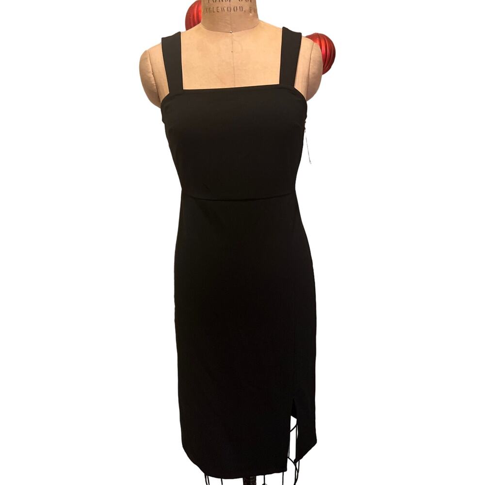 Chelsea 28 Square Neck Sleeveless Side Slit Dress Black NWT Size S - Picture 3 of 9